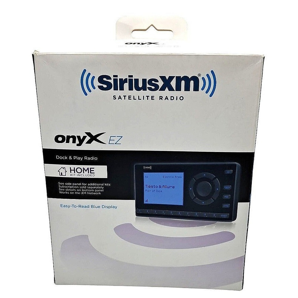 SiriusXM Onyx EZ Satellite Radio Dock Play Radio Home Kit XEZ1H1 Black Blue LCD